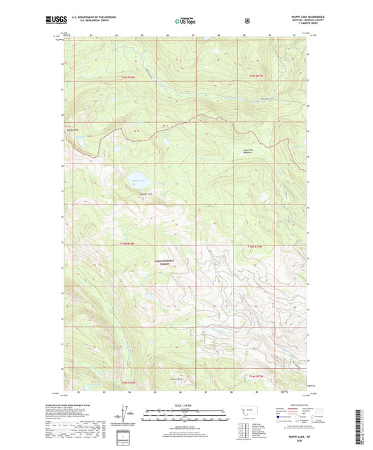 Wapiti Lake Montana US Topo Map Image