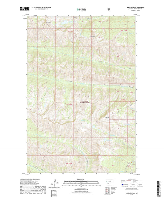 Ward Mountain Montana US Topo Map Image