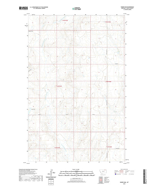 Wards Dam Montana US Topo Map Image