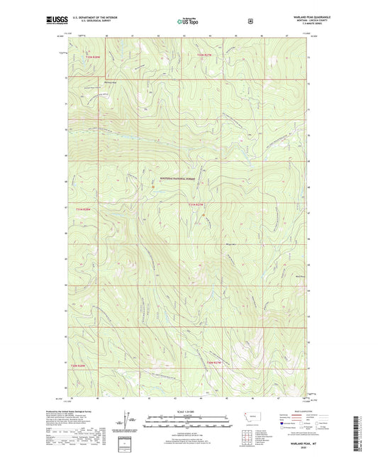 Warland Peak Montana US Topo Map Image