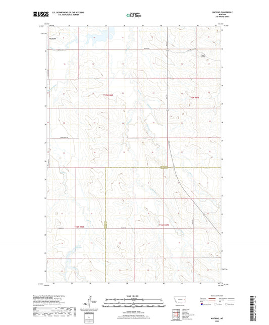 Watkins Montana US Topo Map Image