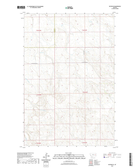 Watkins SE Montana US Topo Map Image