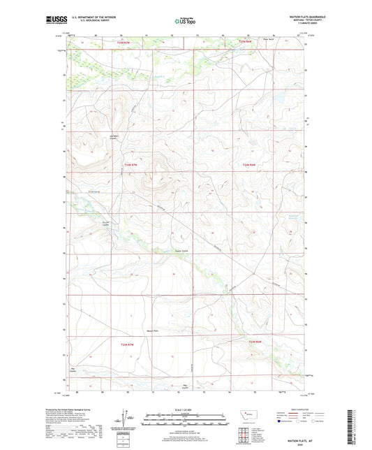 Watson Flats Montana US Topo Map Image