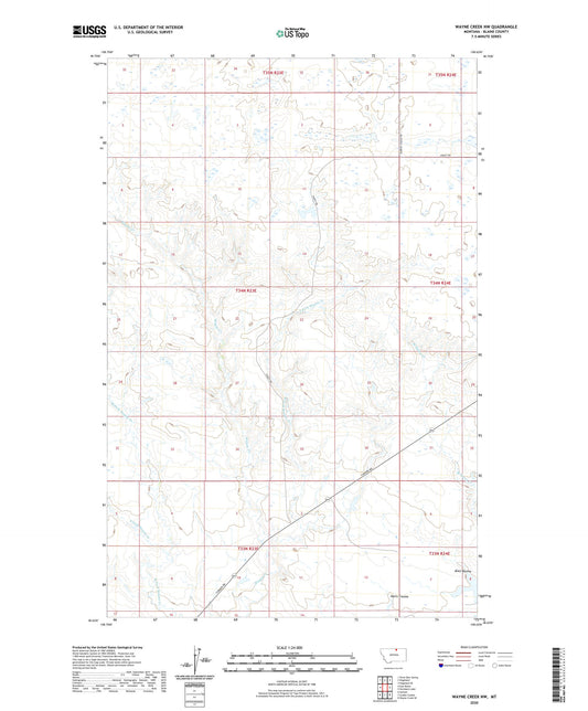 Wayne Creek NW Montana US Topo Map Image