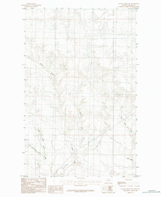 Classic USGS Wayne Creek NW Montana 7.5'x7.5' Topo Map Image