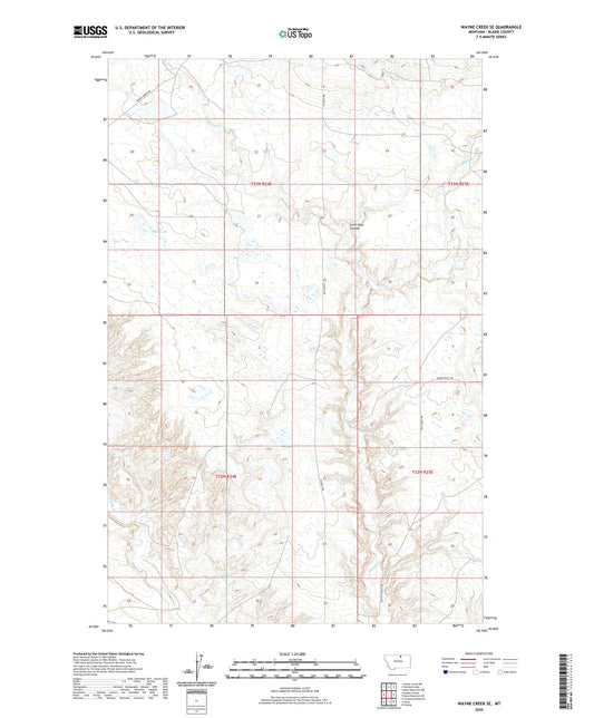 Wayne Creek SE Montana US Topo Map Image