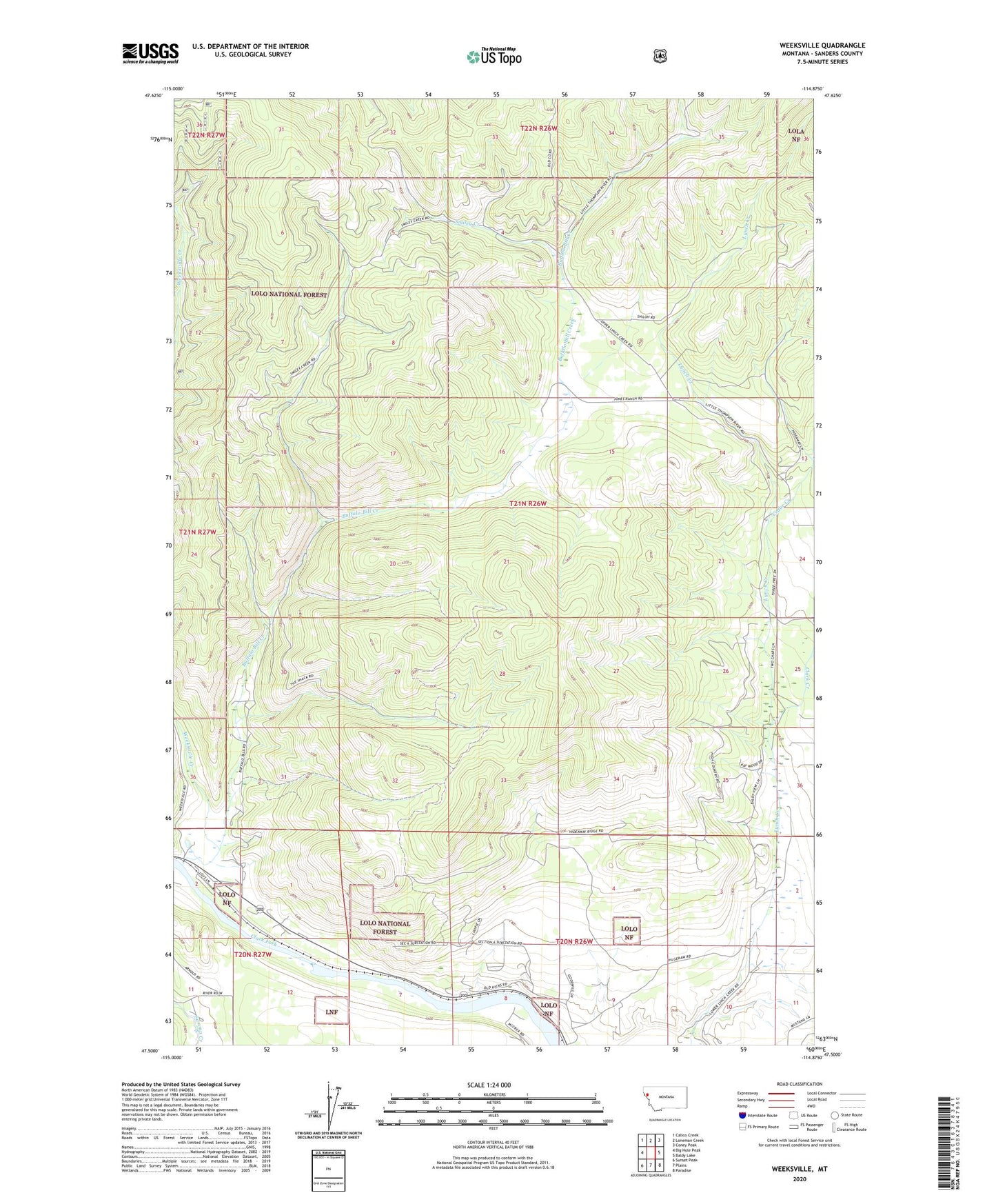 Weeksville Montana US Topo Map Image