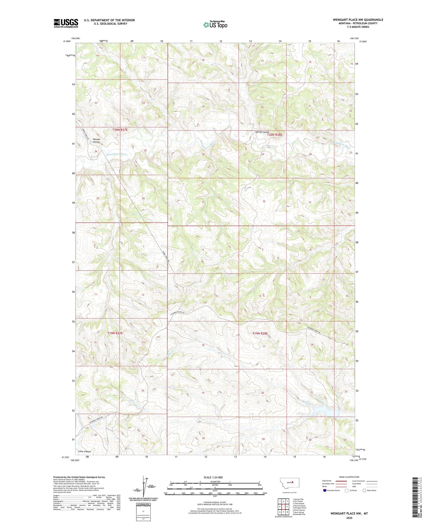 Weingart Place NW Montana US Topo Map Image