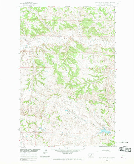 Classic USGS Weingart Place NW Montana 7.5'x7.5' Topo Map Image