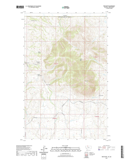 West Butte Montana US Topo Map Image
