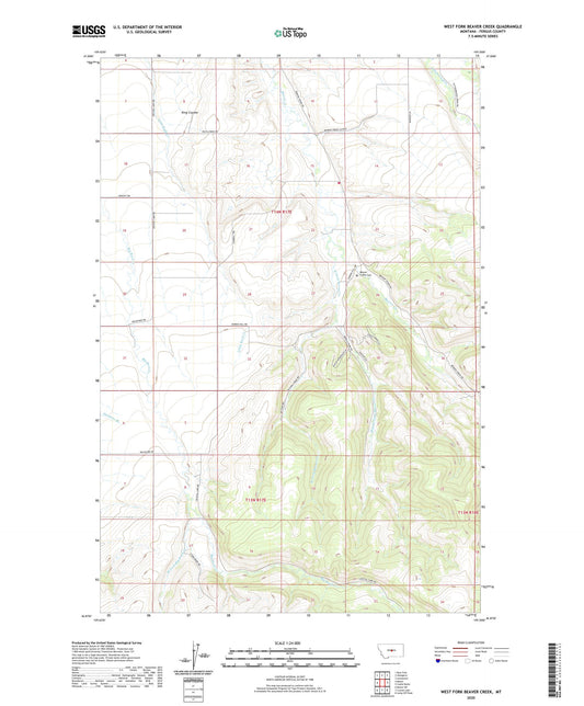 West Fork Beaver Creek Montana US Topo Map Image