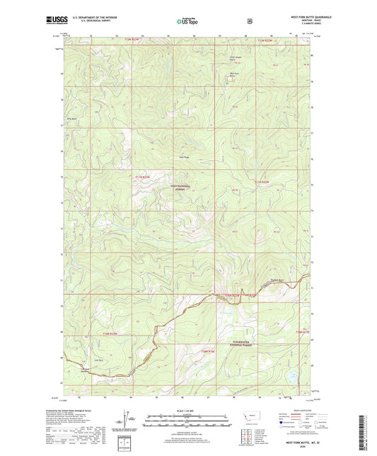 West Fork Butte Montana US Topo Map Image