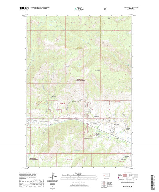 West Valley Montana US Topo Map Image