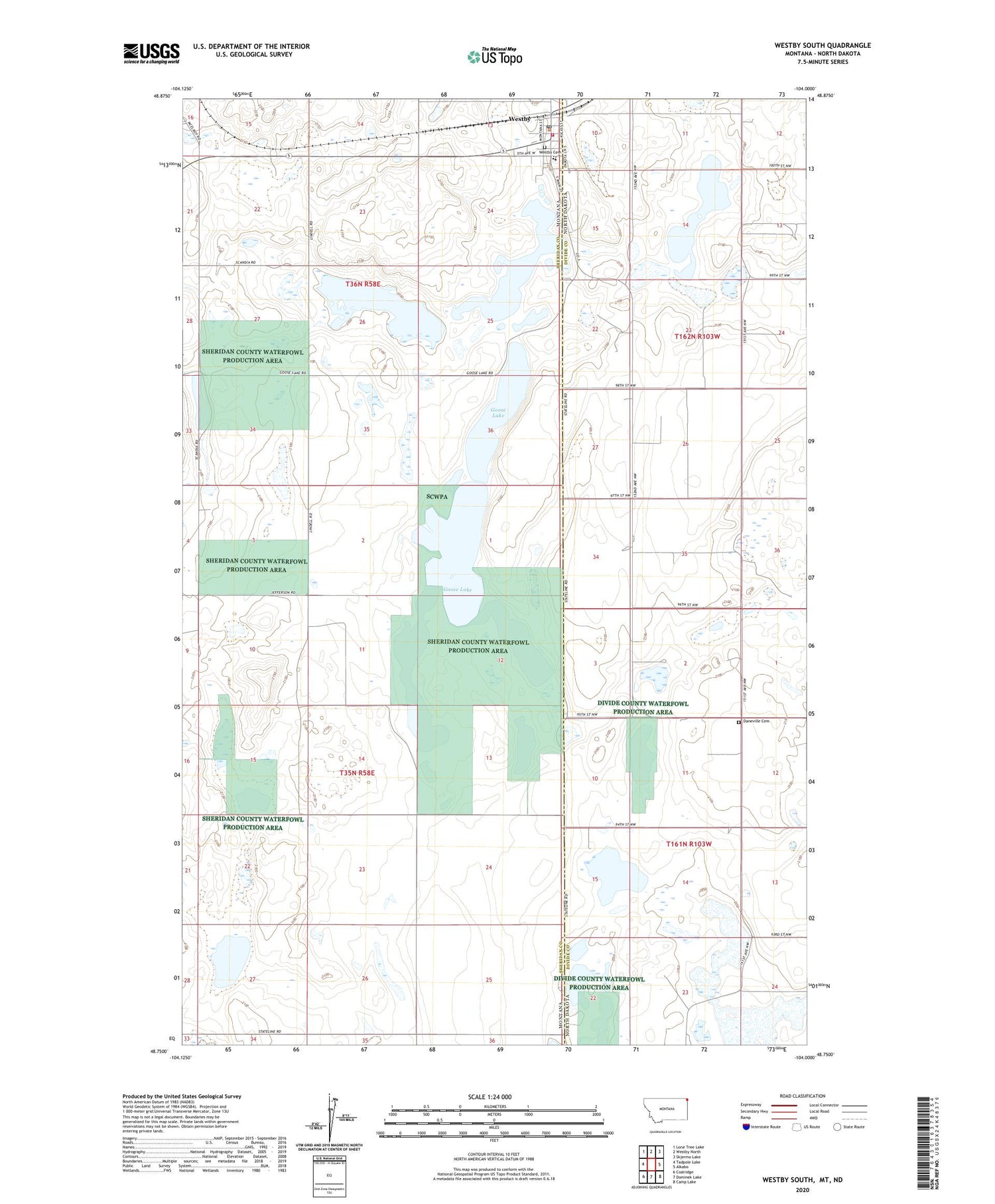 Westby South Montana US Topo Map Image