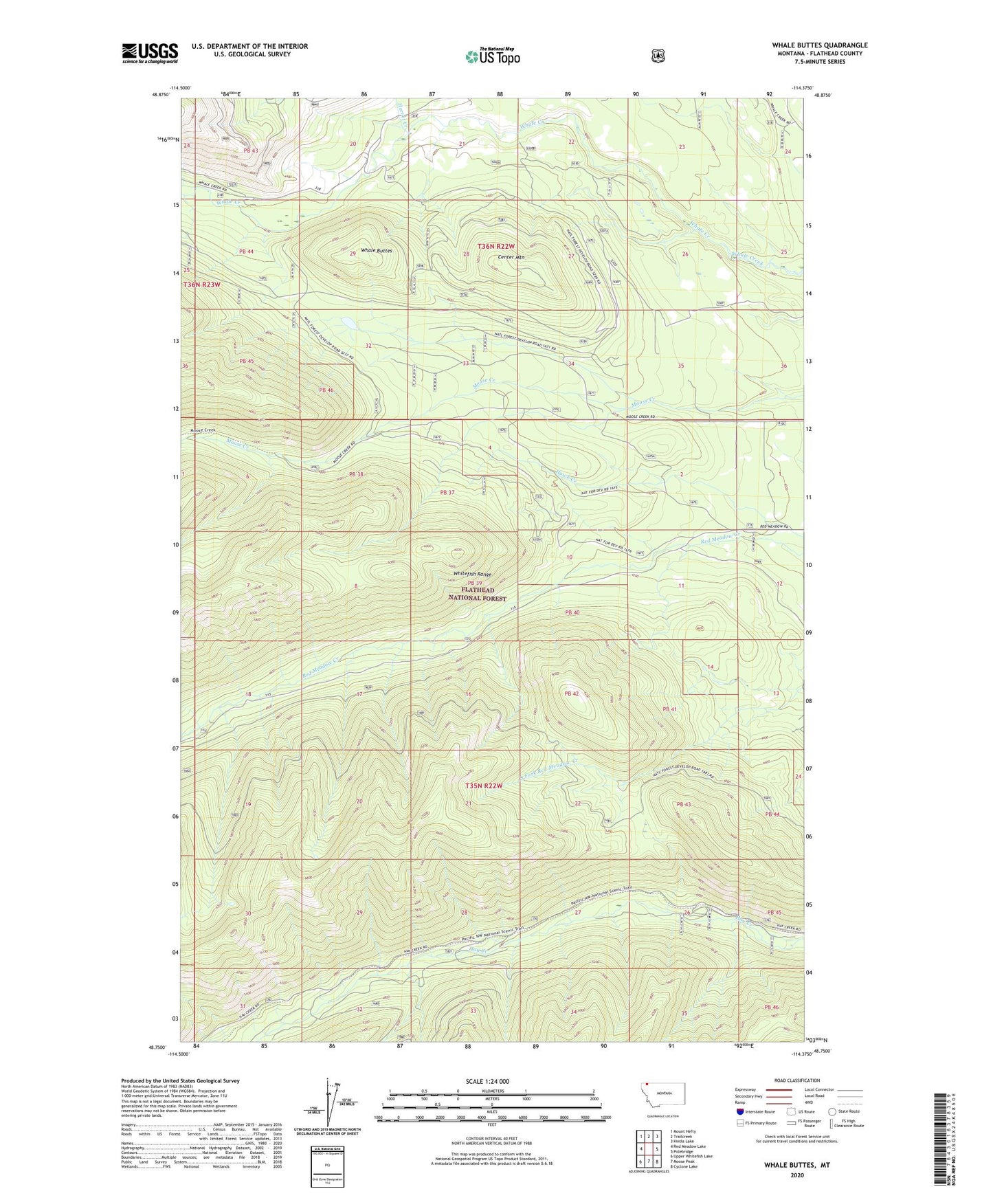 Whale Buttes Montana US Topo Map Image