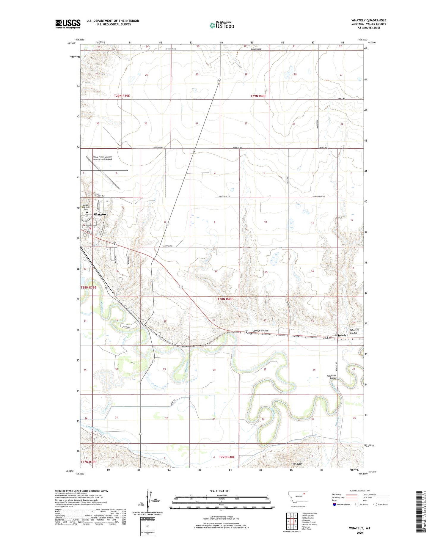 Whately Montana US Topo Map Image