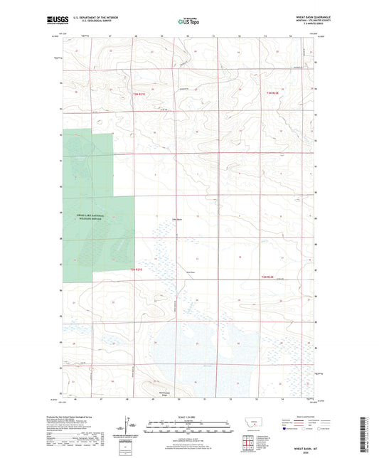 Wheat Basin Montana US Topo Map Image