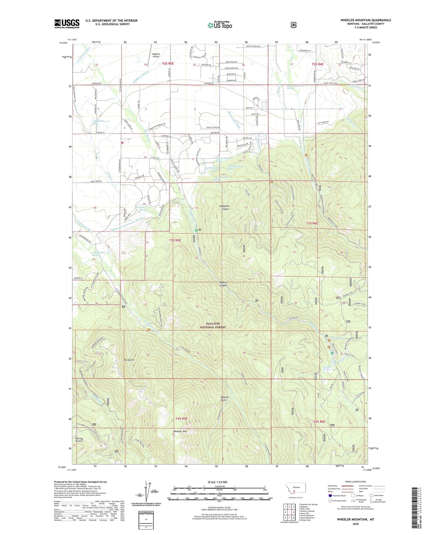 Wheeler Mountain Montana US Topo Map Image