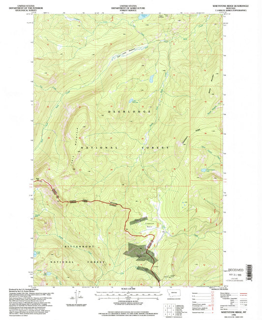 Classic USGS Whetstone Ridge Montana 7.5'x7.5' Topo Map Image