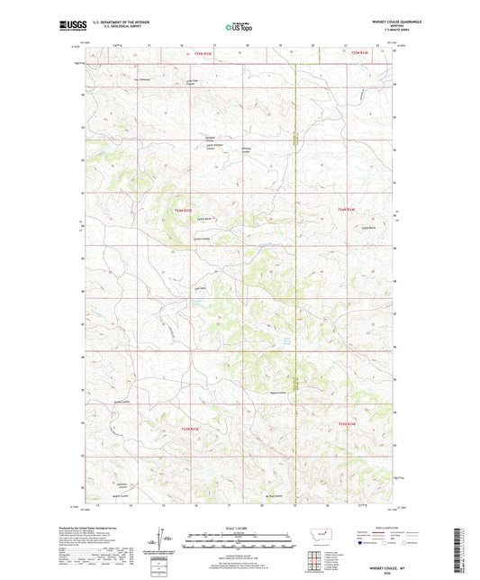 Whiskey Coulee Montana US Topo Map Image