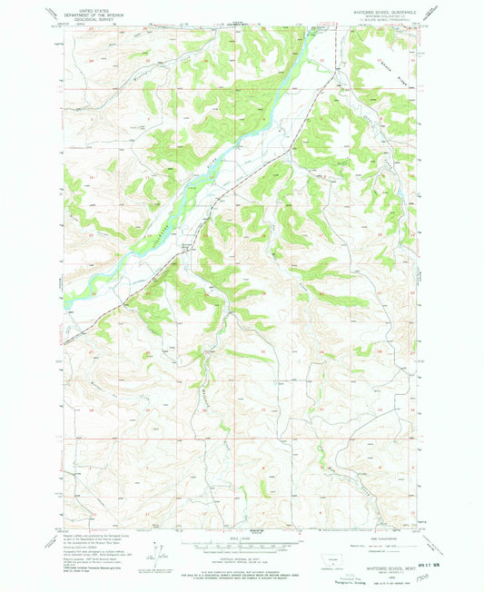 Classic USGS Whitebird School Montana 7.5'x7.5' Topo Map Image