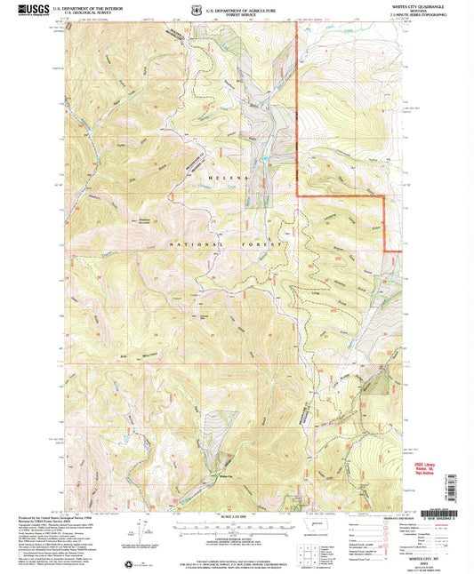 Classic USGS Whites City Montana 7.5'x7.5' Topo Map Image