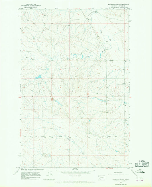 Classic USGS Whiteside Ranch Montana 7.5'x7.5' Topo Map Image