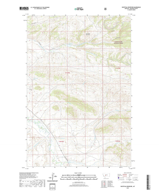 Whitetail Reservoir Montana US Topo Map Image