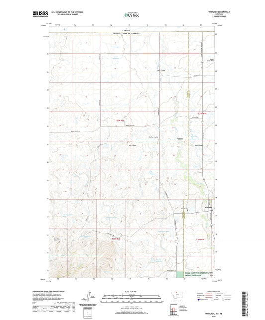 Whitlash Montana US Topo Map Image