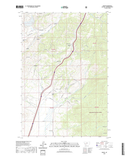Wickes Montana US Topo Map Image