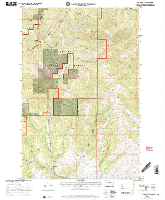 Classic USGS Wilborn Montana 7.5'x7.5' Topo Map Image