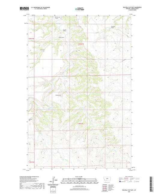 Wild Bill Flat East Montana US Topo Map Image