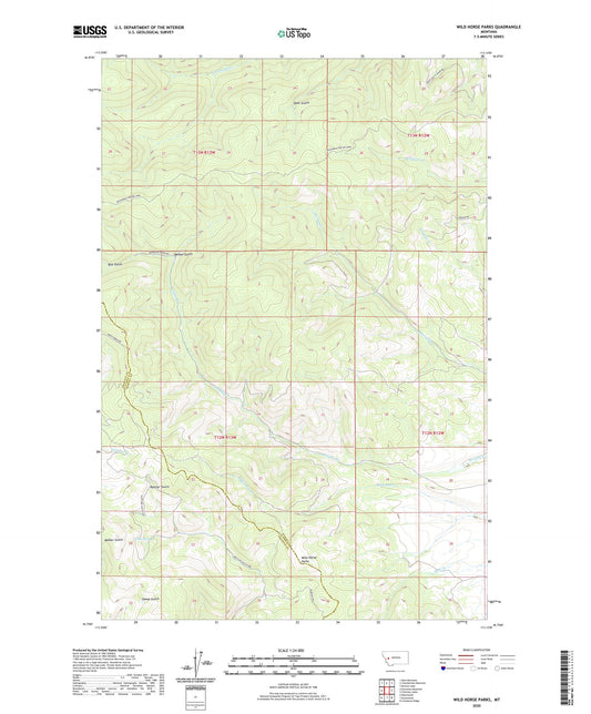 Wild Horse Parks Montana US Topo Map Image