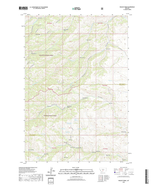 Wildcat Draw Montana US Topo Map Image