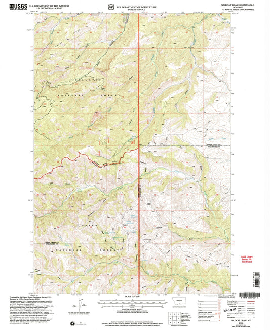 Classic USGS Wildcat Draw Montana 7.5'x7.5' Topo Map Image