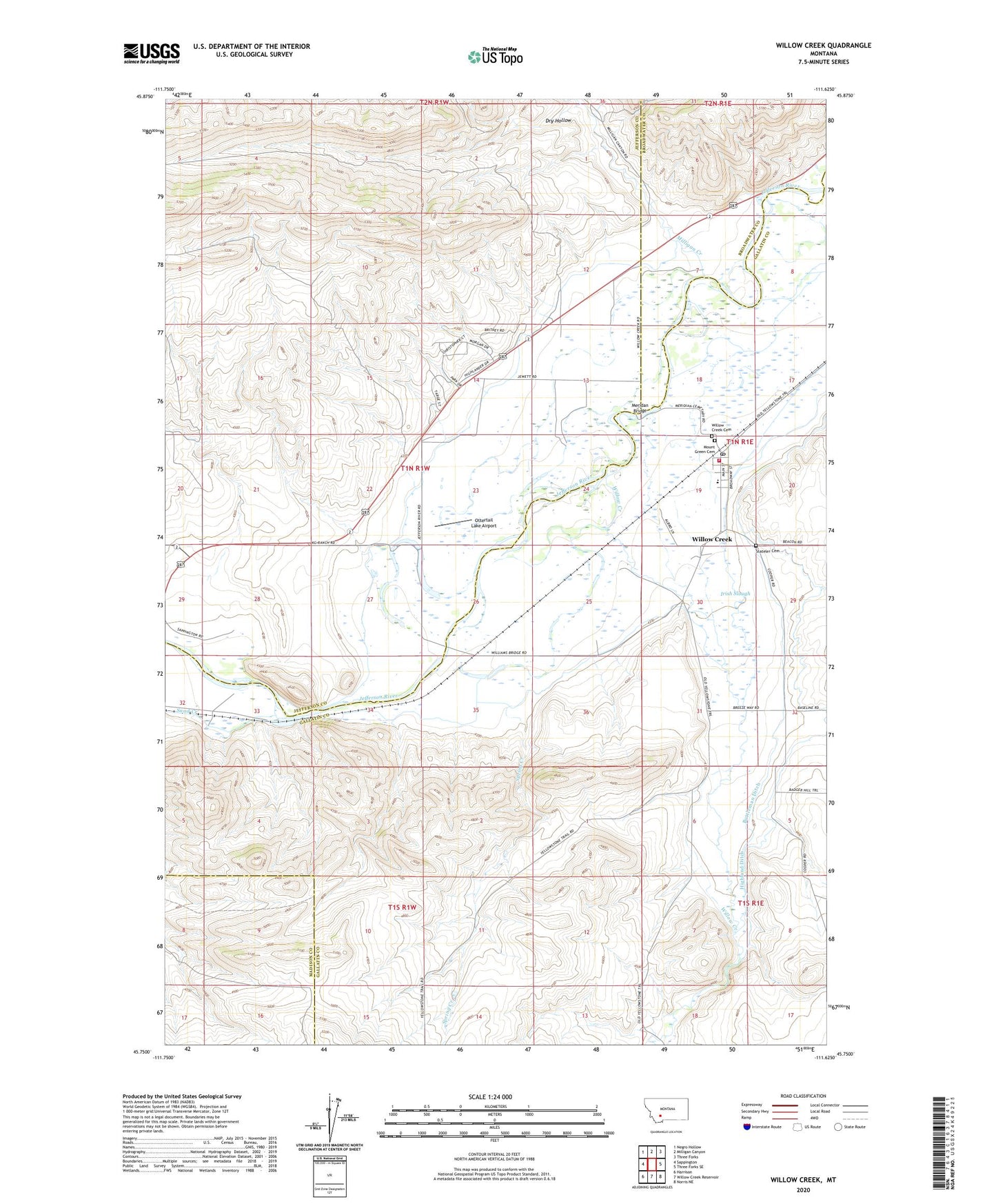 Willow Creek Montana US Topo Map Image