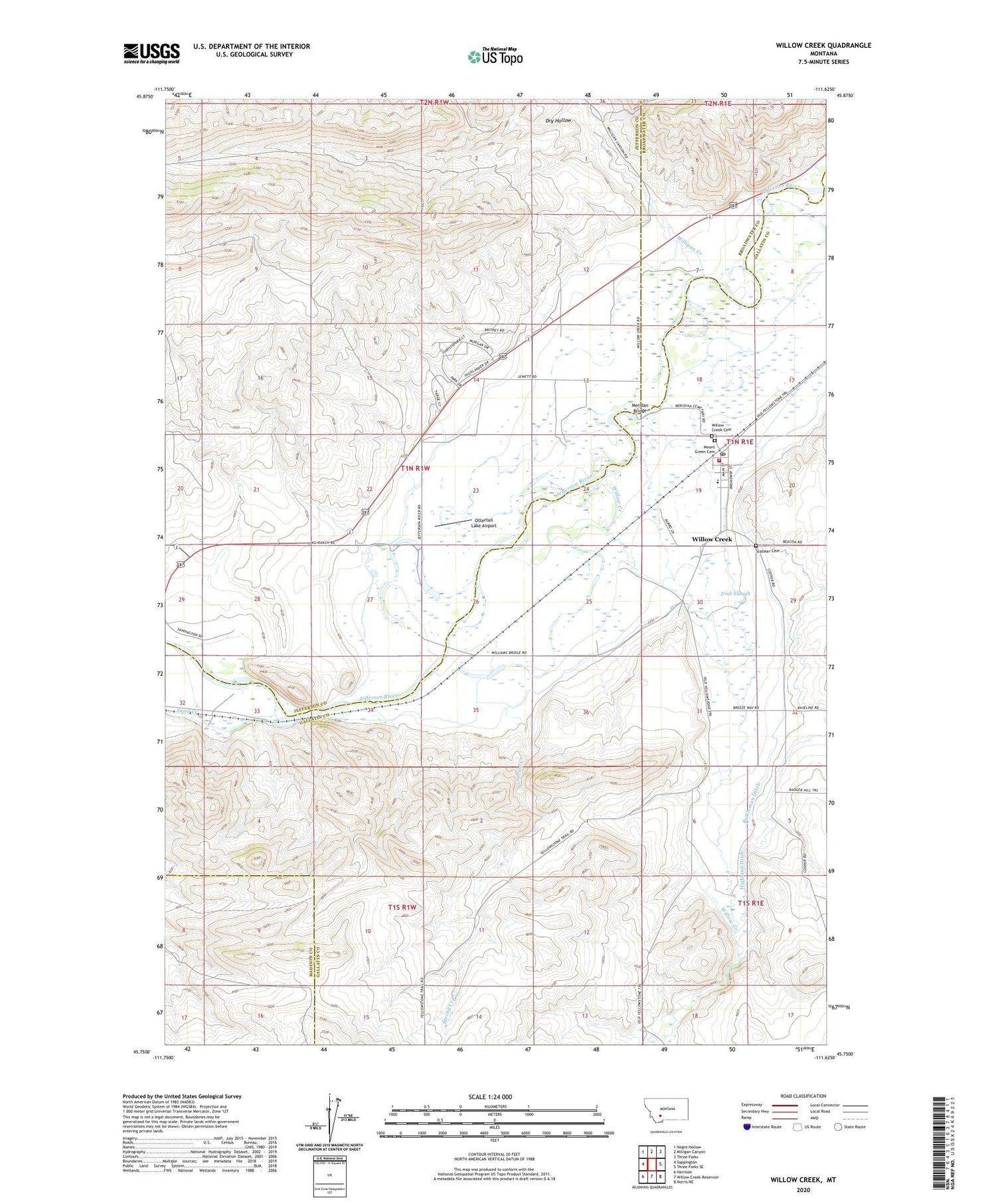 Willow Creek Montana US Topo Map Image
