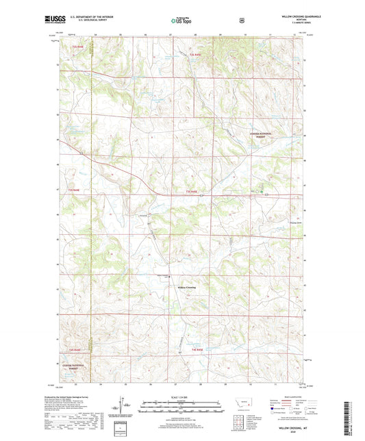 Willow Crossing Montana US Topo Map Image