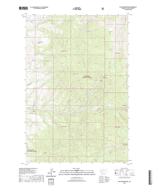 Willow Mountain Montana US Topo Map Image