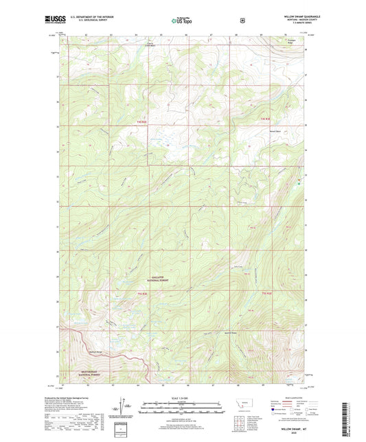 Willow Swamp Montana US Topo Map Image