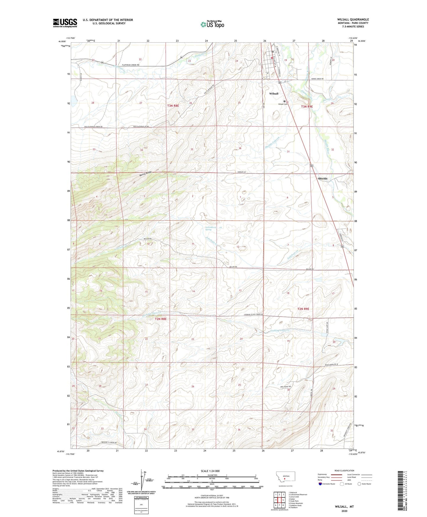 Wilsall Montana US Topo Map Image