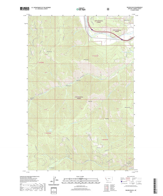 Wilson Gulch Montana US Topo Map Image