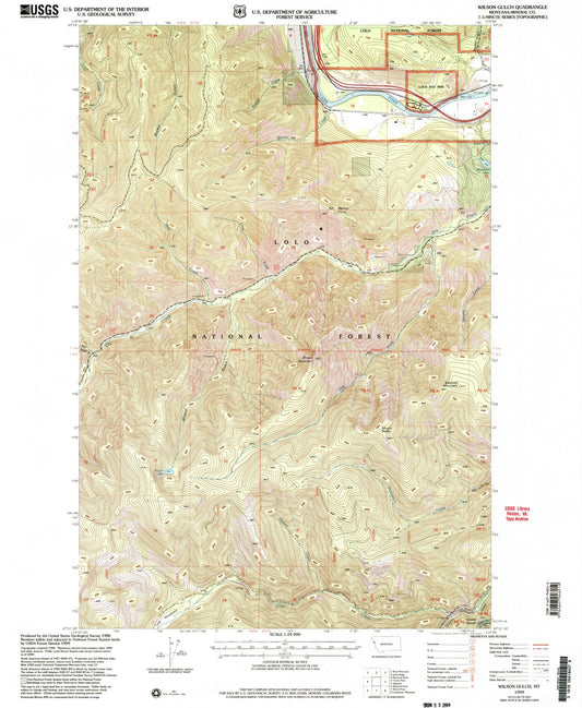 Classic USGS Wilson Gulch Montana 7.5'x7.5' Topo Map Image