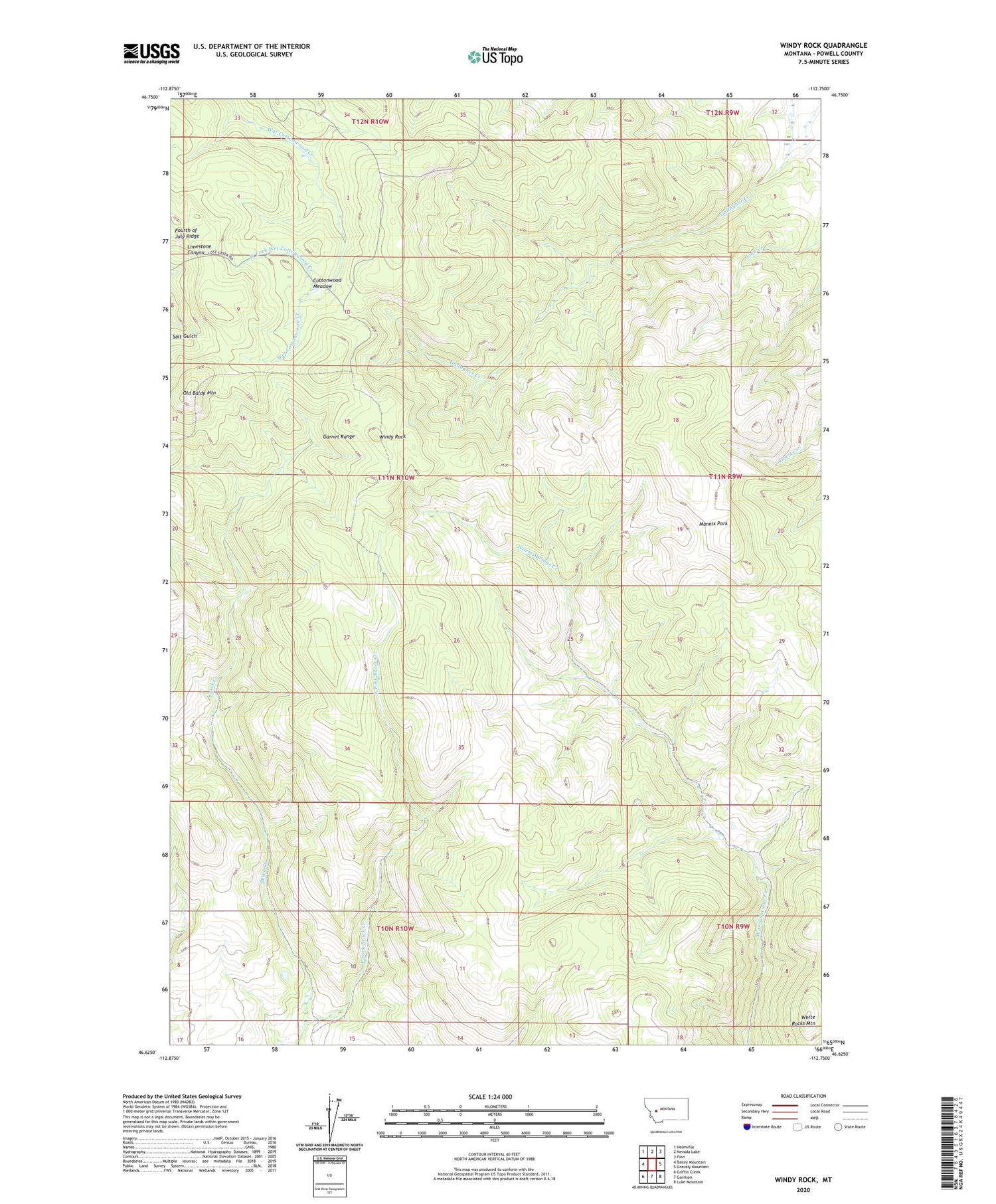 Windy Rock Montana US Topo Map Image