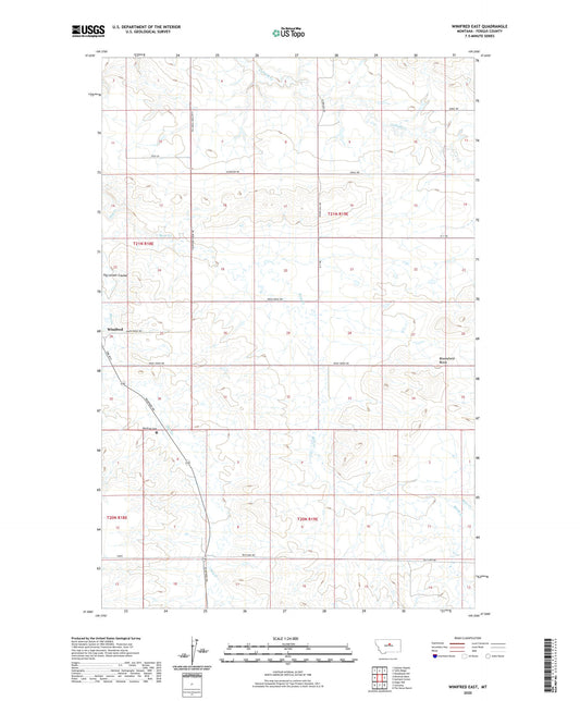 Winifred East Montana US Topo Map Image