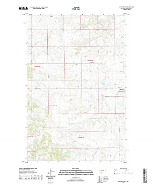 Winifred West Montana US Topo Map Image