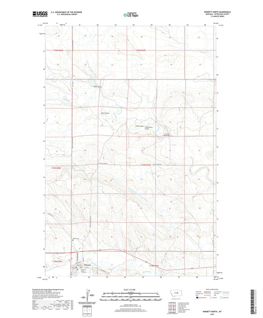 Winnett North Montana US Topo Map Image