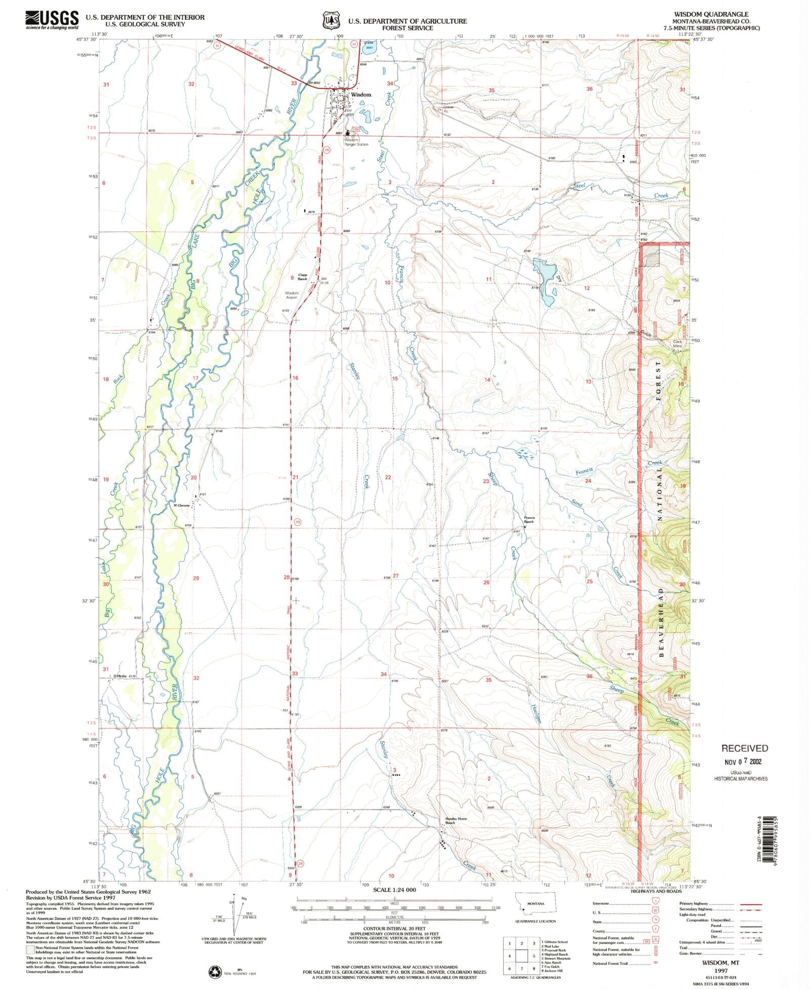 Classic USGS Wisdom Montana 7.5'x7.5' Topo Map MyTopo Map Store