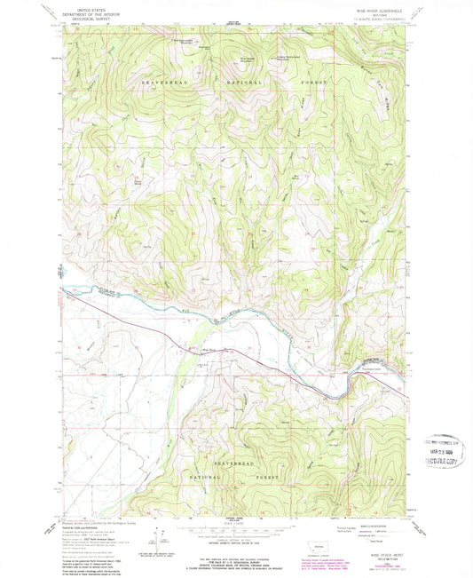 Classic USGS Wise River Montana 7.5'x7.5' Topo Map Image
