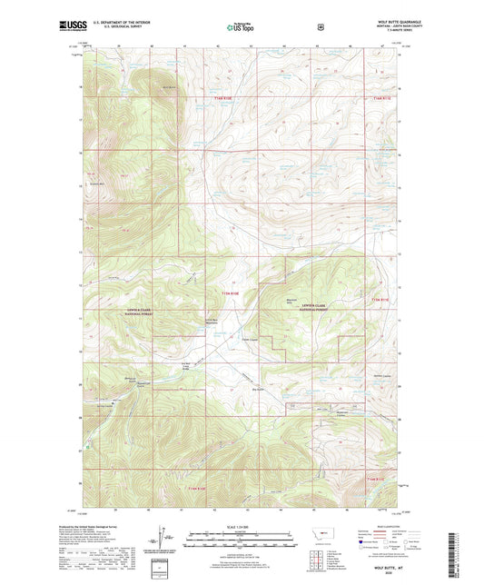 Wolf Butte Montana US Topo Map Image